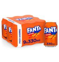 FANTA NARANJA LATA 33 CL PACK 9 UNIDADES