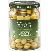 ACEITUNAS EXCELENCIA CON HUESO SABOR ANCHOA 250 G