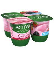 ACTIVIA 0% DANONE CREMOSO FRUTOS SILVESTRES 4 UNIDADES